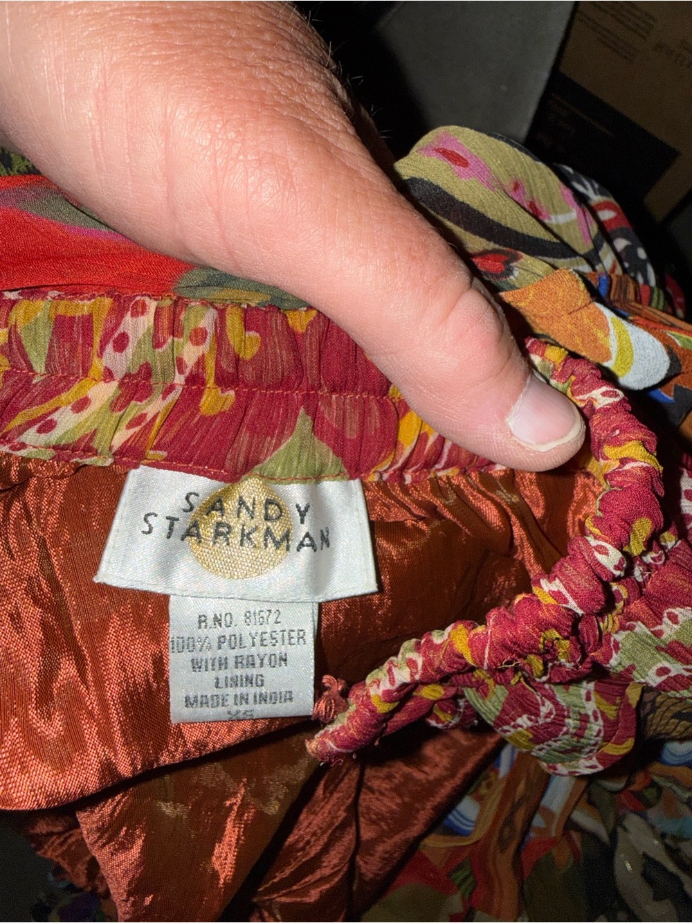 Sandy Starkman Vintage Bohemian Tiered Floral Patchwork Maxi Skirt . XS - Picture 5 of 11